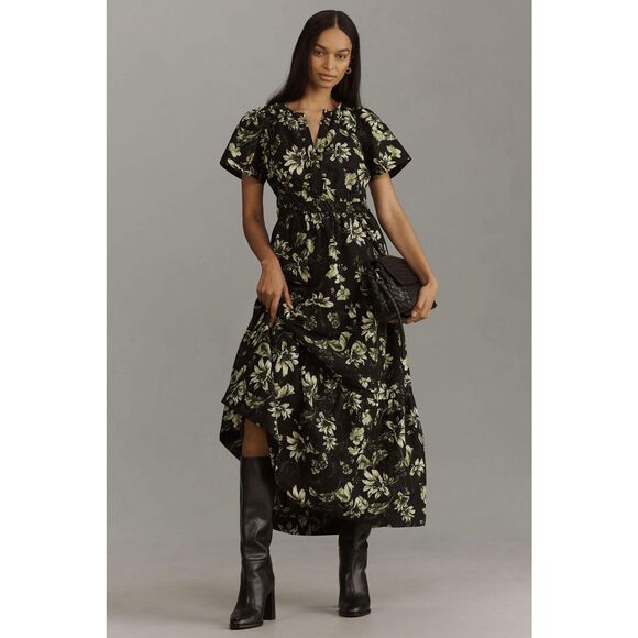 NWT Anthropologie: The Somerset Maxi Dress: Long-Sleeve Edition SizeSmall